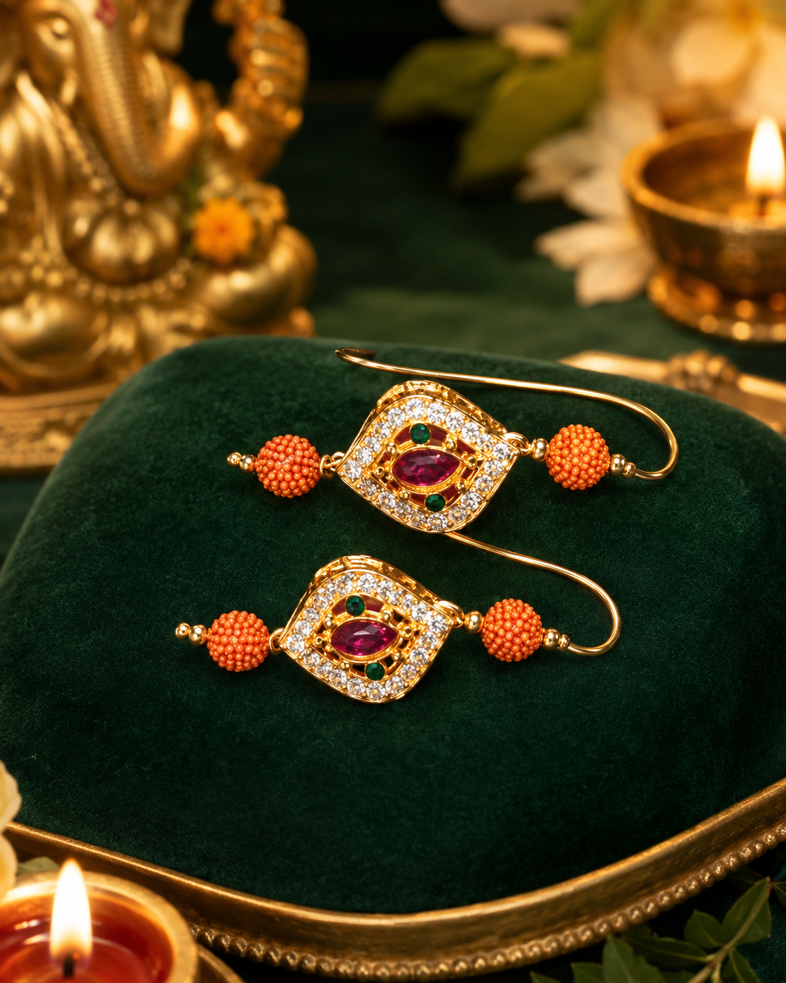 Ganesh Shringar Kaanphool — Decorative Earring Pair